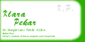klara pekar business card