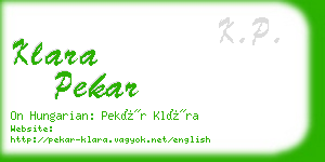 klara pekar business card